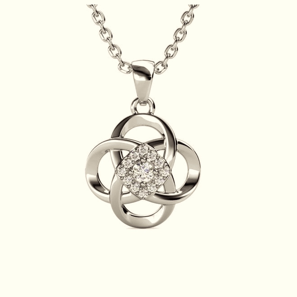 Cate & Chloe Nyssa 18k White Gold Pendant Necklace with Crystals